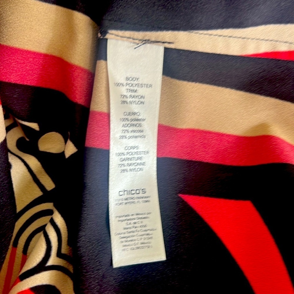 CHICO’S Multicolor Patterned Women's Top - Picture 3 of 7